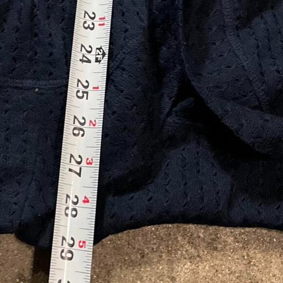 lily white Sweater Knit Mesh Cocoon Cardigan Midnight Blue Women’s Sz M - Picture 6 of 8